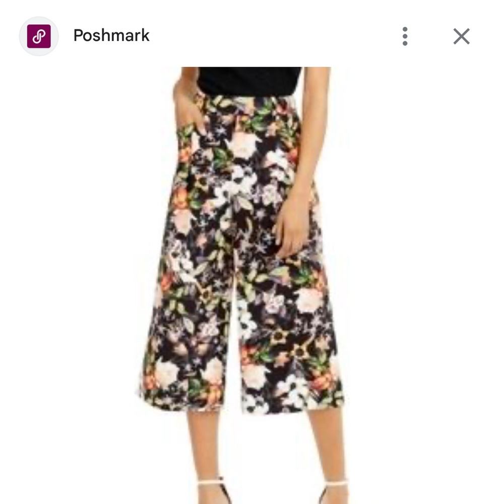 INC International Concepts Floral Print Wide-Leg Pants - Black and Multicolor